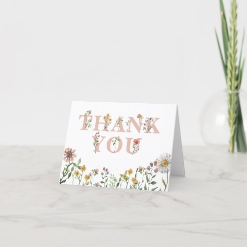 Elegant Wildflower Blank Thank You Card