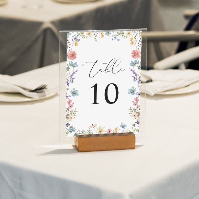 Elegant Wildflower Bloom Script Wedding Table Number (Creator Uploaded)