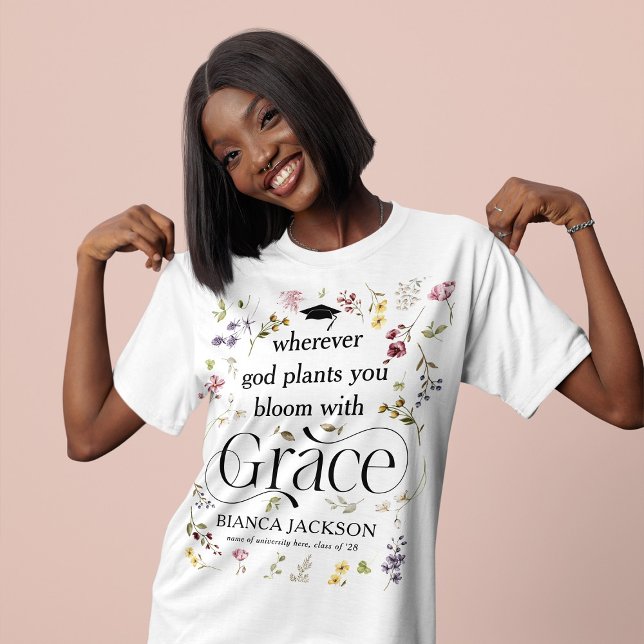 Elegant Wildflower 'Bloom with Grace' Graduate Tri-Blend Shirt (Creator Uploaded)