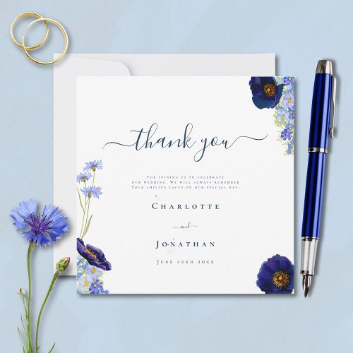 Elegant Wildflower Blue Thank You
