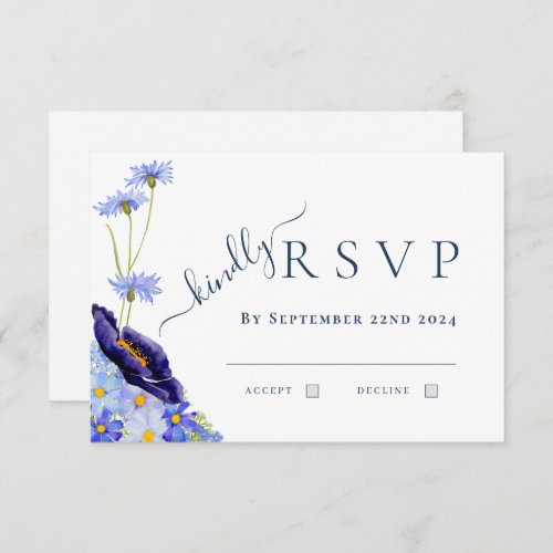 Elegant Wildflower Blue Wedding Response