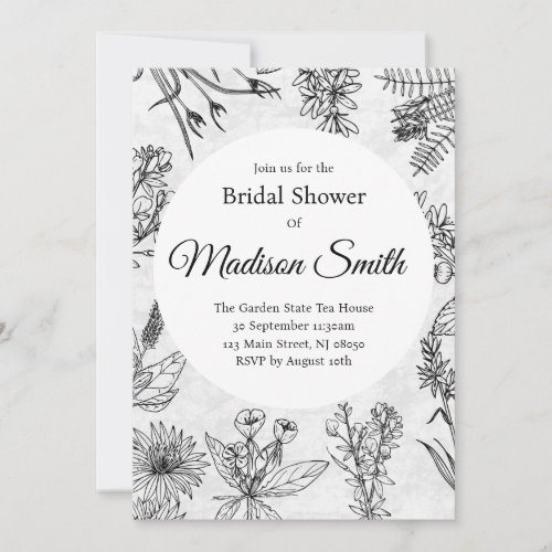 Elegant Wildflower Boho Bridal Shower Invitation