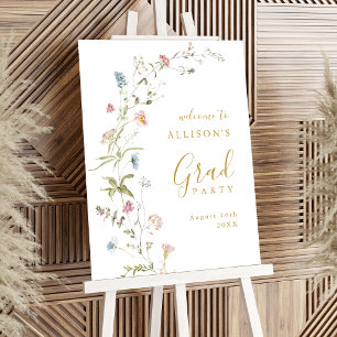 Elegant Wildflower Boho Grad Party Welcome Foam Board