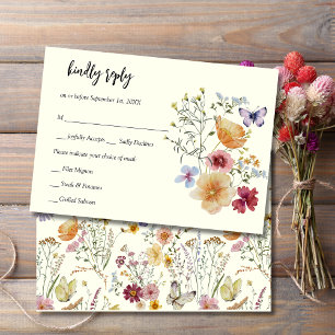 Elegant Wildflower Boho RSVP Card