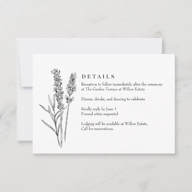 Elegant Wildflower Boho Wedding RSVP Card (Front)