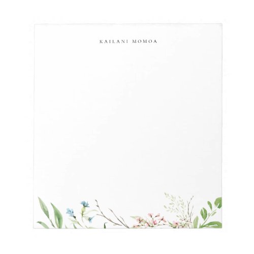 Elegant Wildflower Botanical Notepad