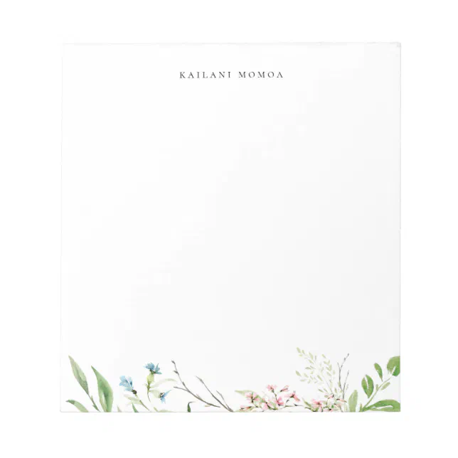 Botanical Notepad Elegant Wildflower Botanical Notepad | Zazzle