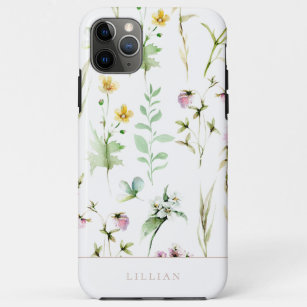 Elegant Wildflower Botanical Pattern iPhone 11 Pro Max Case