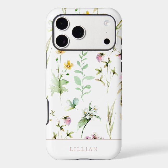 Elegant Wildflower Botanical Pattern Iphone Case (Back)