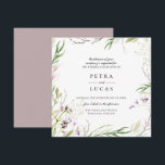 Elegant Wildflower Botanical Wedding Invitation<br><div class="desc">Elegant wildflowers and garden botanicals frame,  wedding invitation.  Chic and trendy typography with coordinating pastel orchid purple color backing.</div>