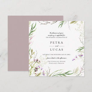 Elegant Wildflower Botanical Wedding Invitation