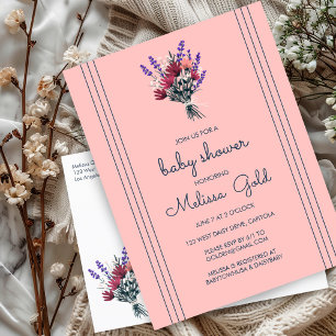Elegant Wildflower Bouquet BABY SHOWER CUSTOM  Invitation Postcard