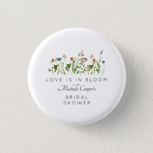 Elegant Wildflower Bridal Shower Button