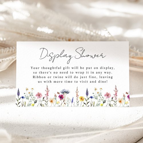 Elegant Wildflower Bridal Shower Display Shower Enclosure Card