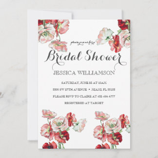Elegant Wildflower  Bridal Shower Invitation