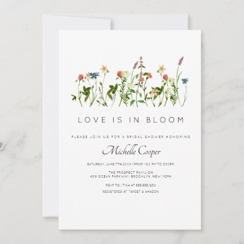 Elegant Wildflower Bridal Shower Invitation