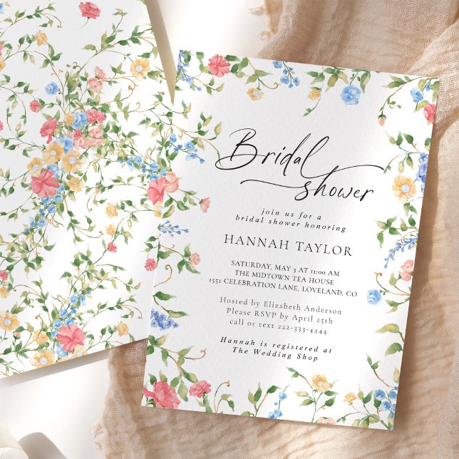 Elegant Wildflower Bridal Shower Invitation (Creator Uploaded)