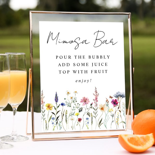 Elegant Wildflower Bridal Shower Mimosa Bar Sign (Creator Uploaded)