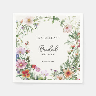 Elegant Wildflower Bridal Shower Napkins