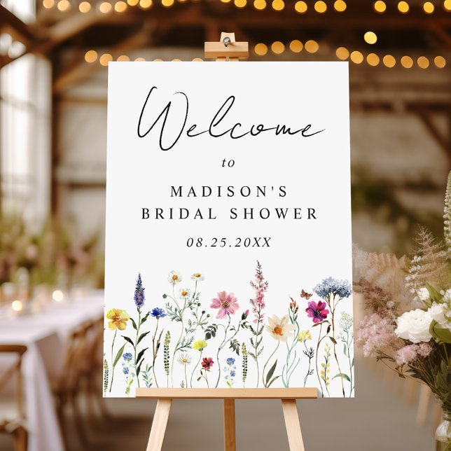 Elegant Wildflower Bridal Shower Welcome Sign (Creator Uploaded)