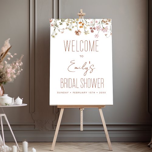 Elegant Wildflower Bridal Shower Welcome Sign