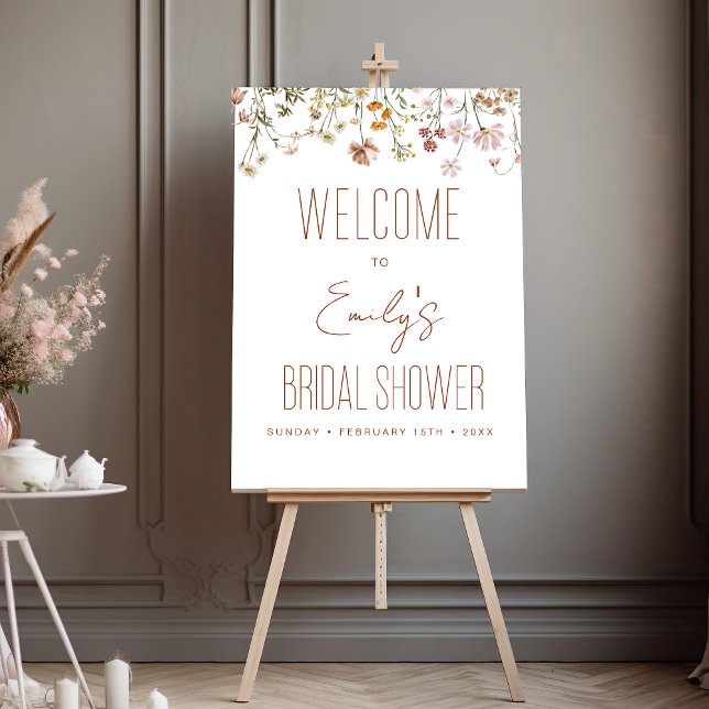 Elegant Wildflower Bridal Shower Welcome Sign (Creator Uploaded)