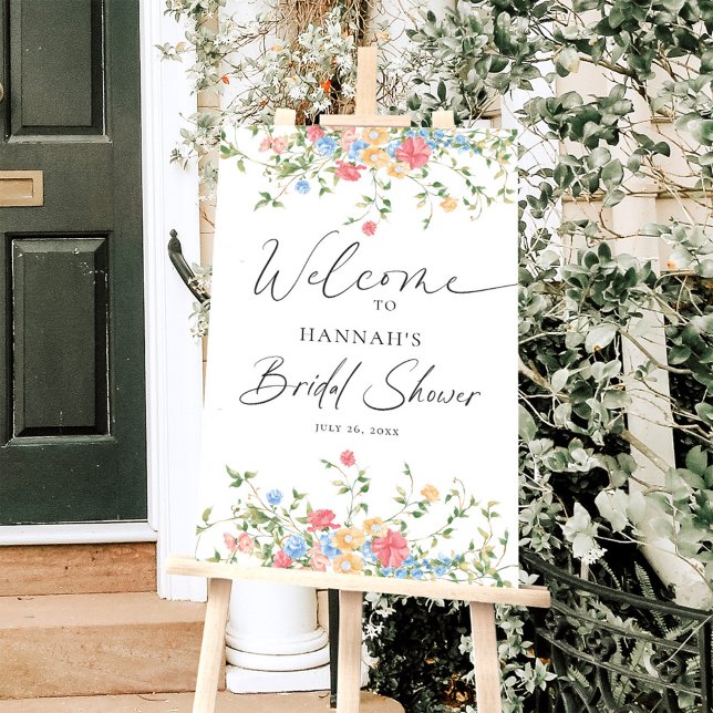 Elegant Wildflower Bridal Shower Welcome Sign (Creator Uploaded)
