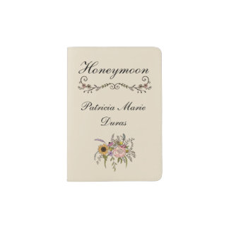 Elegant Wildflower Brides Custom Passport Holder