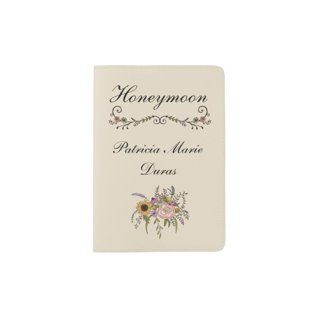 Elegant Wildflower Brides Custom Passport Holder (Front)