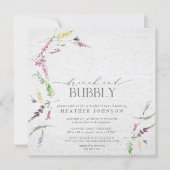 Elegant Wildflower Brunch & Bubbly Bridal Shower Invitation (Front)
