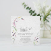 Elegant Wildflower Brunch & Bubbly Bridal Shower Invitation (Standing Front)