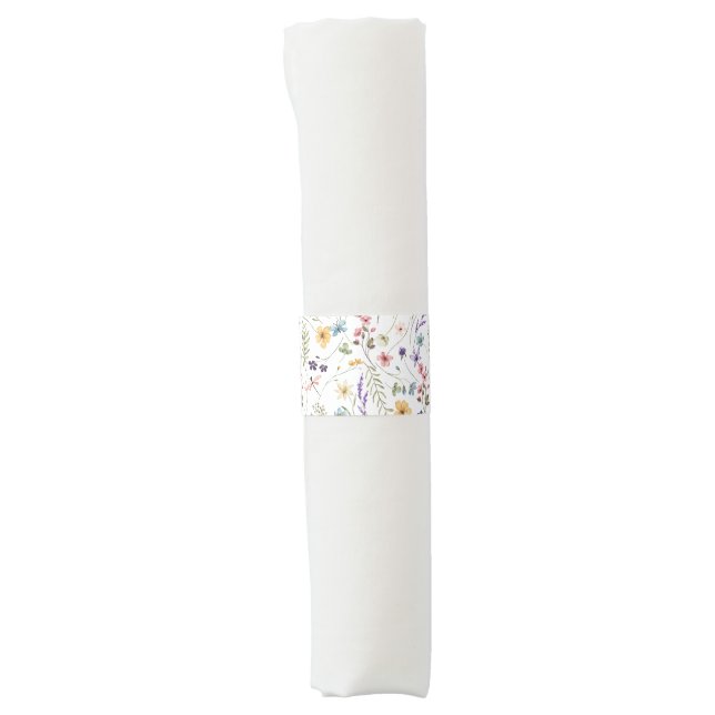 Elegant Wildflower Butterfly Garden  Napkin Bands (Front)