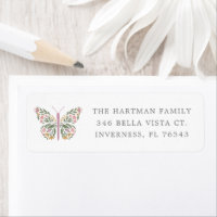 Elegant Wildflower Butterfly Return Address