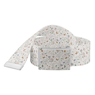 Elegant Wildflower & Butterfly Toile-De-Jouy Belt