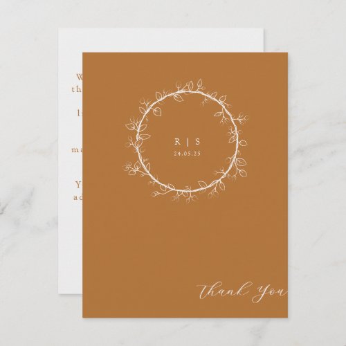 Elegant Wildflower Caramel Choco Thank You Card