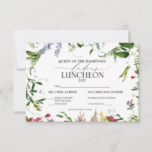 Elegant Wildflower Charity Lunch  RSVP Card