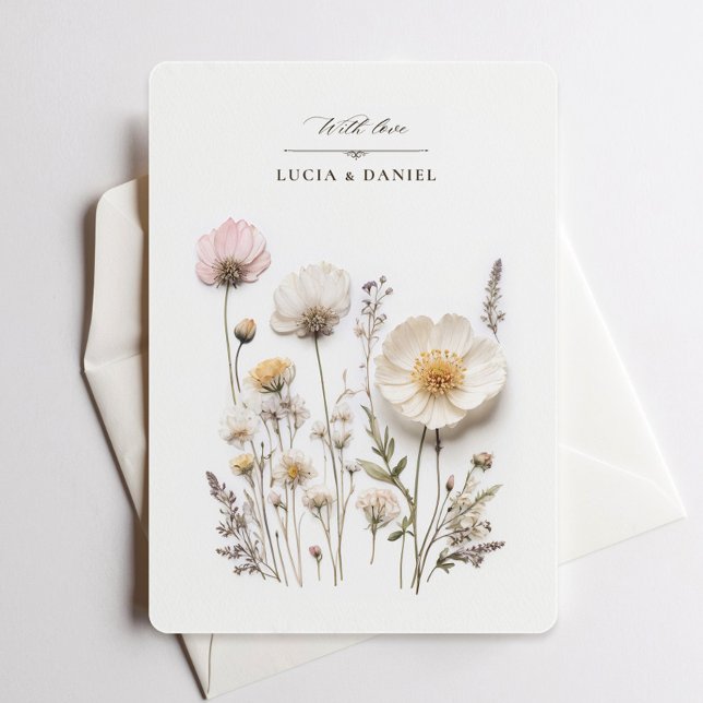 Elegant Wildflower Corner Style Chic Wedding Invitation (Creator Uploaded)