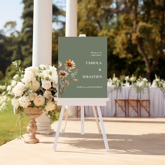 Elegant  Wildflower Couple Shower Welcome sign (Creator Uploaded)