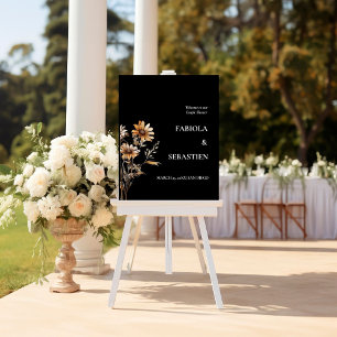 Elegant  Wildflower Couple Shower Welcome sign