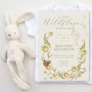 Elegant Wildflower Daisy Baby Shower Invitation