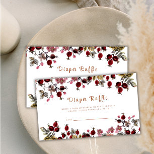 Elegant Wildflower Diaper Raffle Baby Shower  Enclosure Card