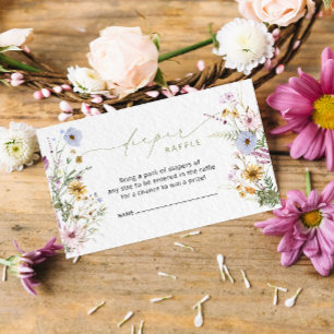Elegant Wildflower Diaper Raffle Enclosure Card
