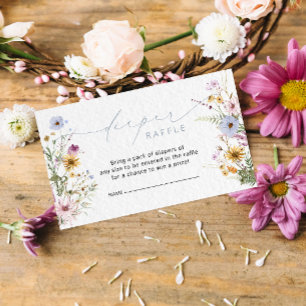 Elegant Wildflower Diaper Raffle Enclosure Card