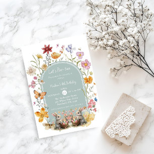 Elegant Wildflower Easter Birthday ParTea Invitation