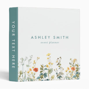 Elegant Wildflower Field 3 Ring Binder