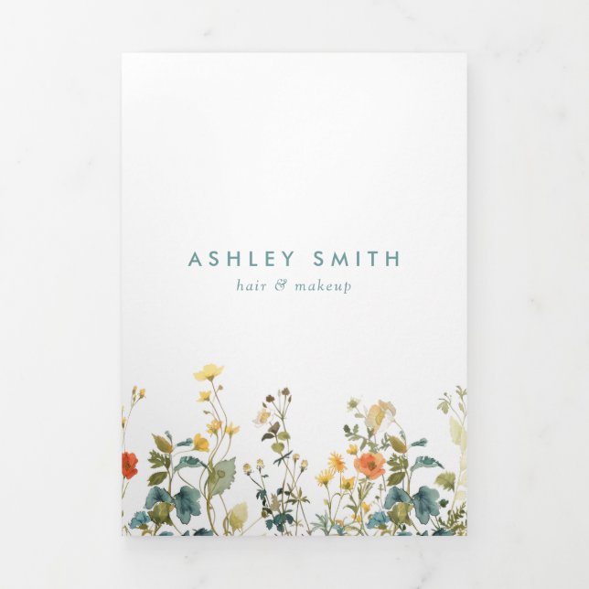 Elegant Wildflower Field Brochure Tri-Fold Program (Cover)