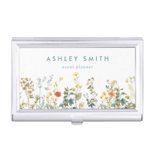 Elegant Wildflower Field Business Card Case