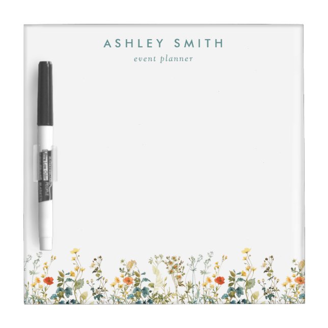 Elegant Wildflower Field Dry Erase Board (Front)