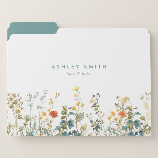 Elegant Wildflower Field File Folder (Front Left)