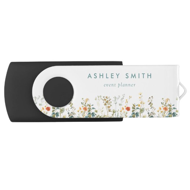 Elegant Wildflower Field Flash Drive (Front)